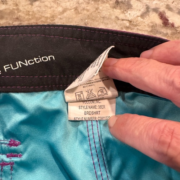 Volcom Pure Function Board Shorts Mens 26 Light Blue Swim Trunks Beach Ocean R12 - Picture 10 of 16